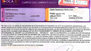 Carpintería: Herrera abrió un nuevo frente político y apunta ahora contra la Cooperativa Telefónica de Merlo
