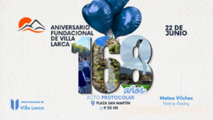 Villa Larca celebrará sus 168 años con un acto central en Plaza San Martín