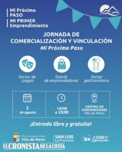 Villa de Merlo recibirá una nueva edición de “Mi Próximo Paso” con más de 100 emprendedores de toda la provincia