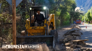 Cortaderas: comenzó la puesta en valor de la vereda norte de la calle San Martín